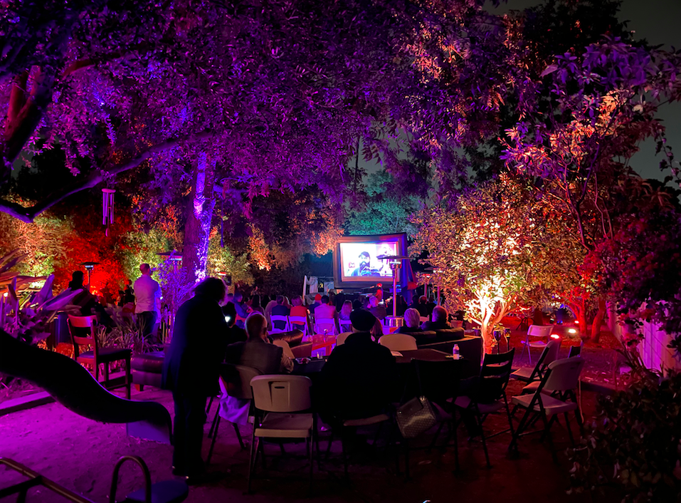Projector and projection screen rental for outdoor fundraising event