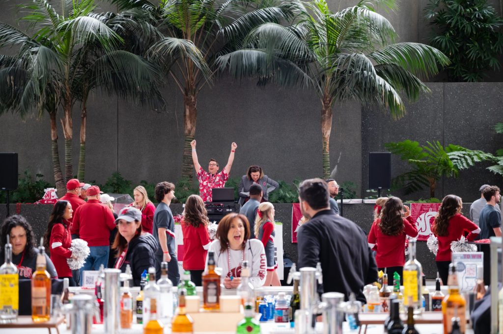 Washington State University LA Bowl Party at SoFi stadium with DJ equipment, sound system, and speaker rentals in Los Angeles